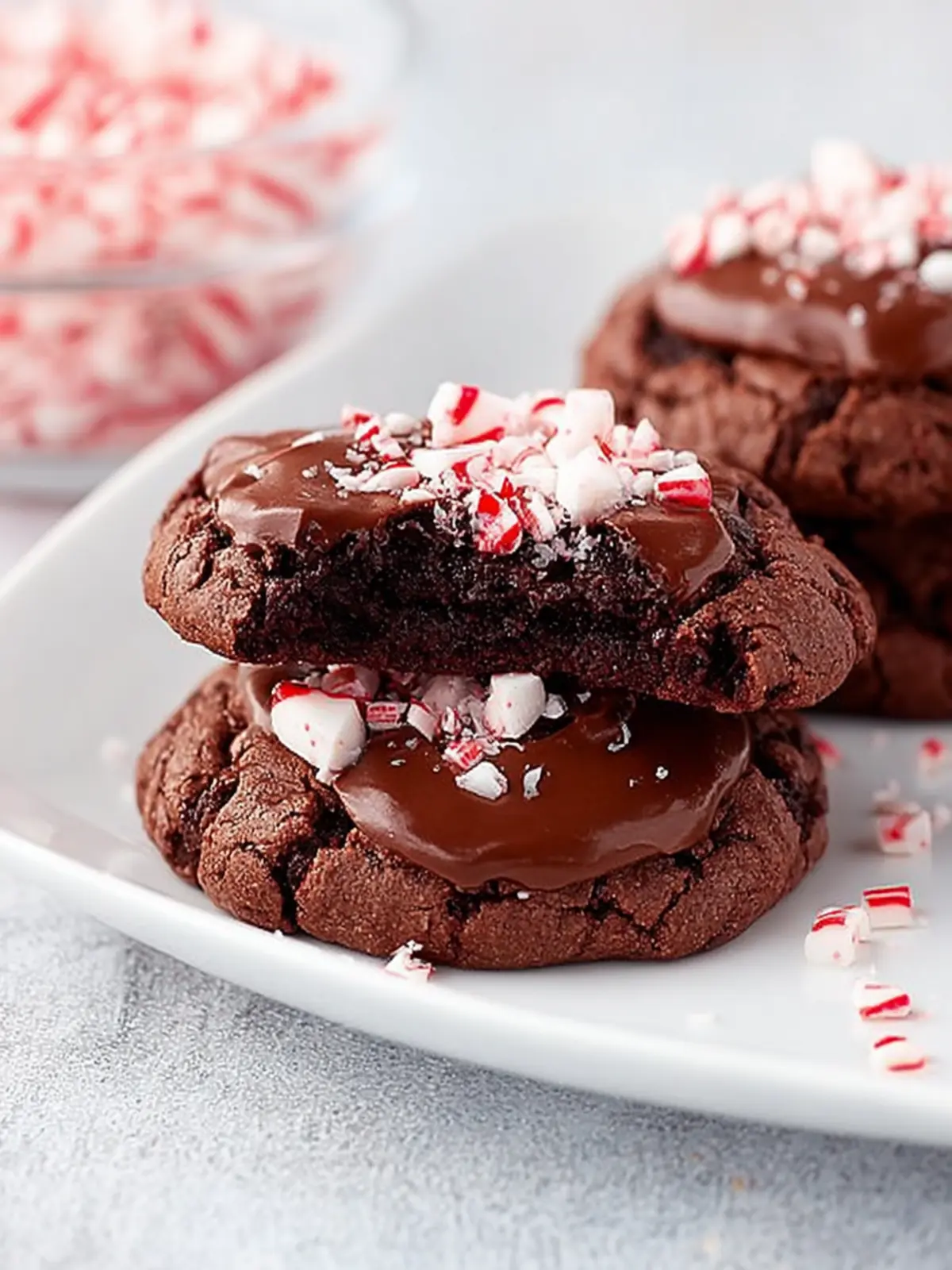 Peppermint Brownie Cookies First Image