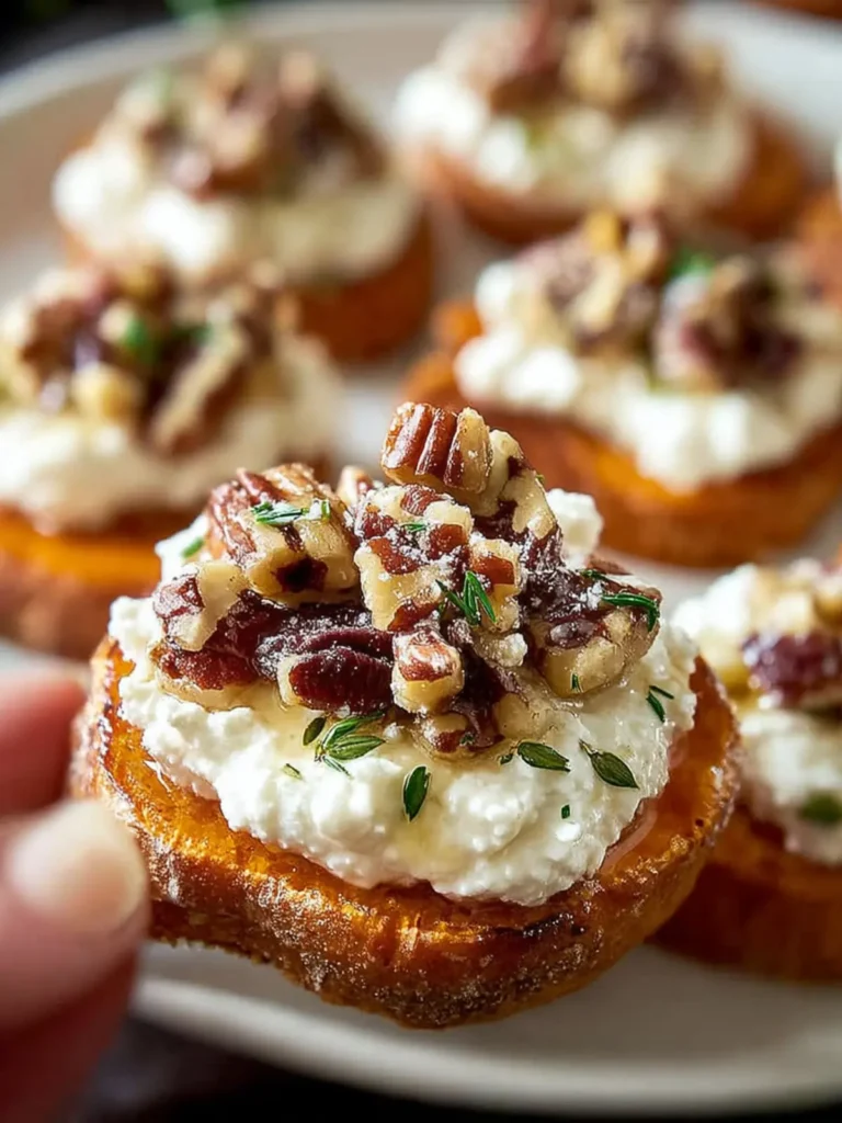 Sweet Potato Slices with Whipped Ricotta & Pecans First Image