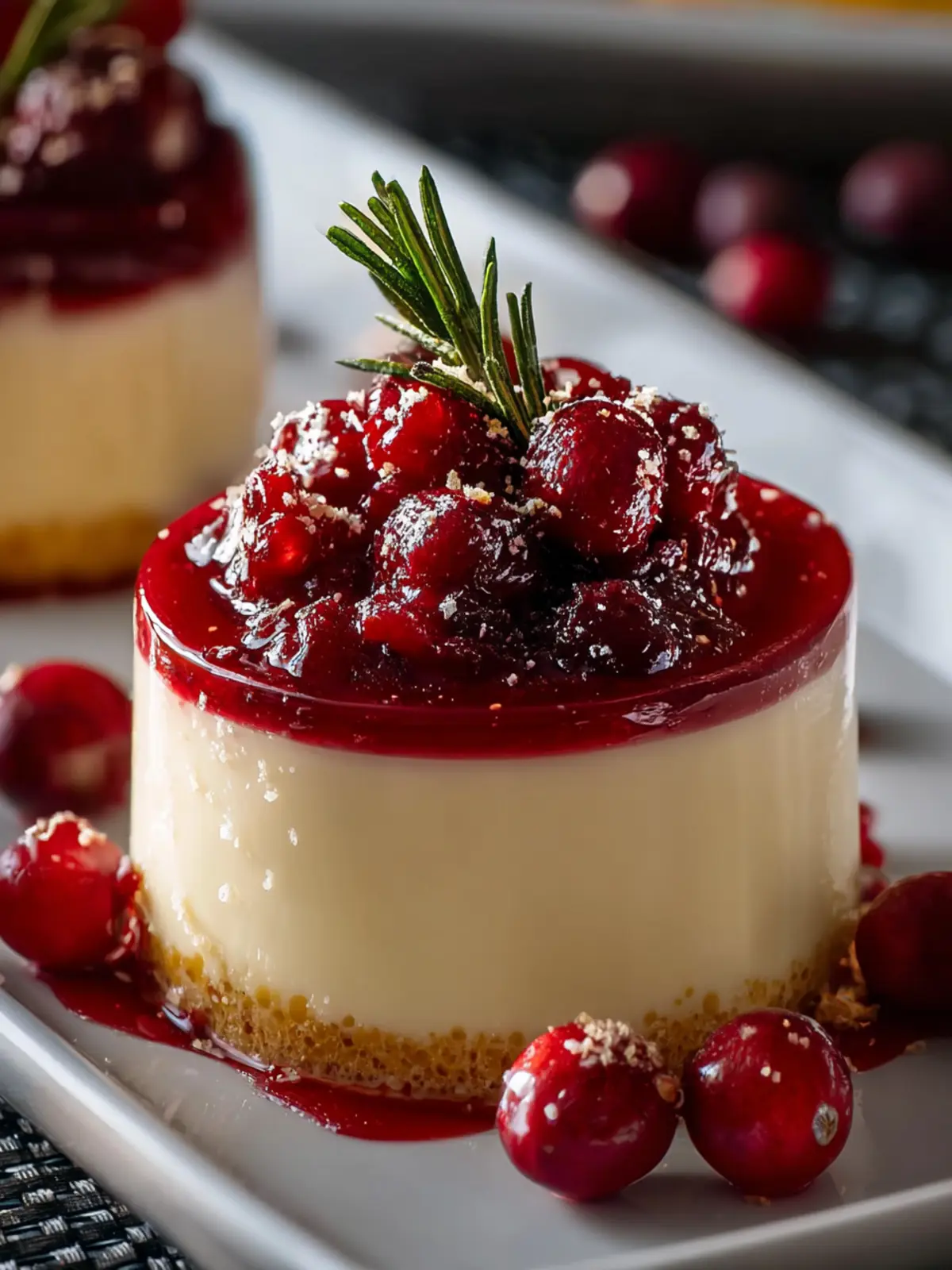Eggnog Panna Cotta With Spiked Cranberry Sauce First Image