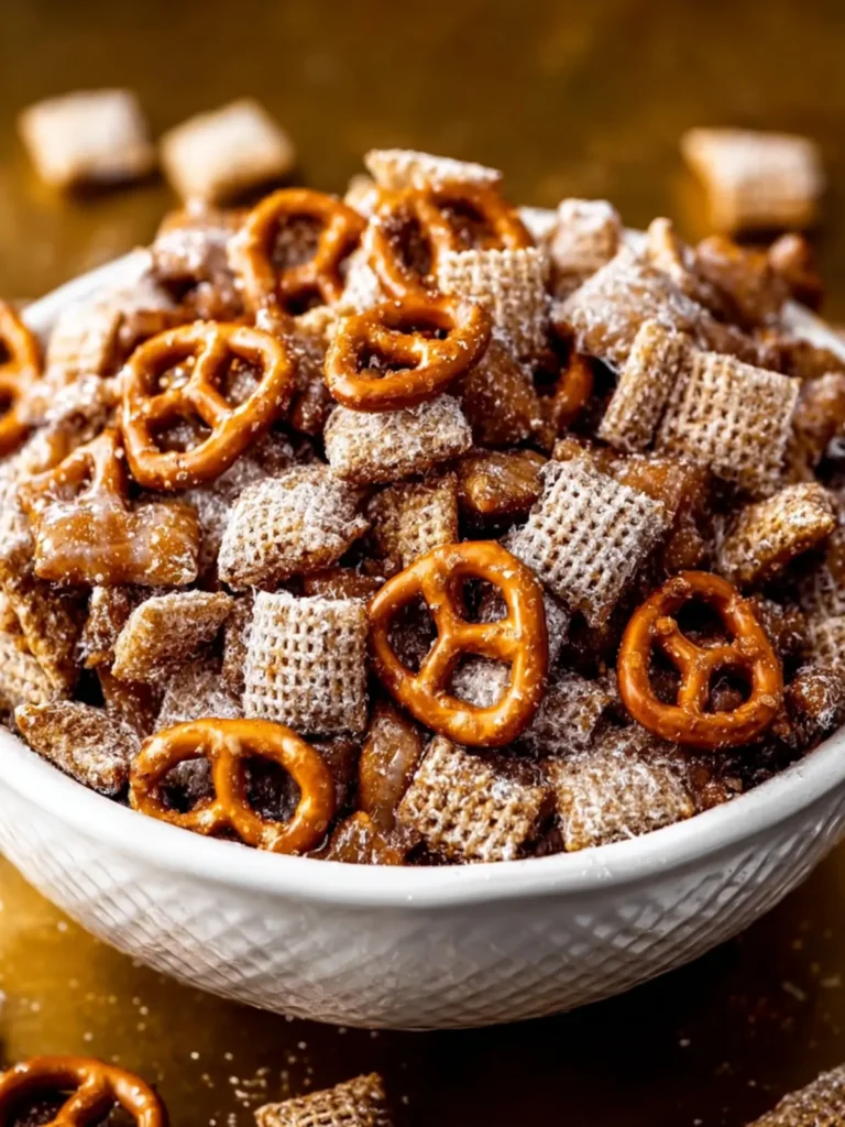 Salted Caramel Pretzel Puppy Chow First Image