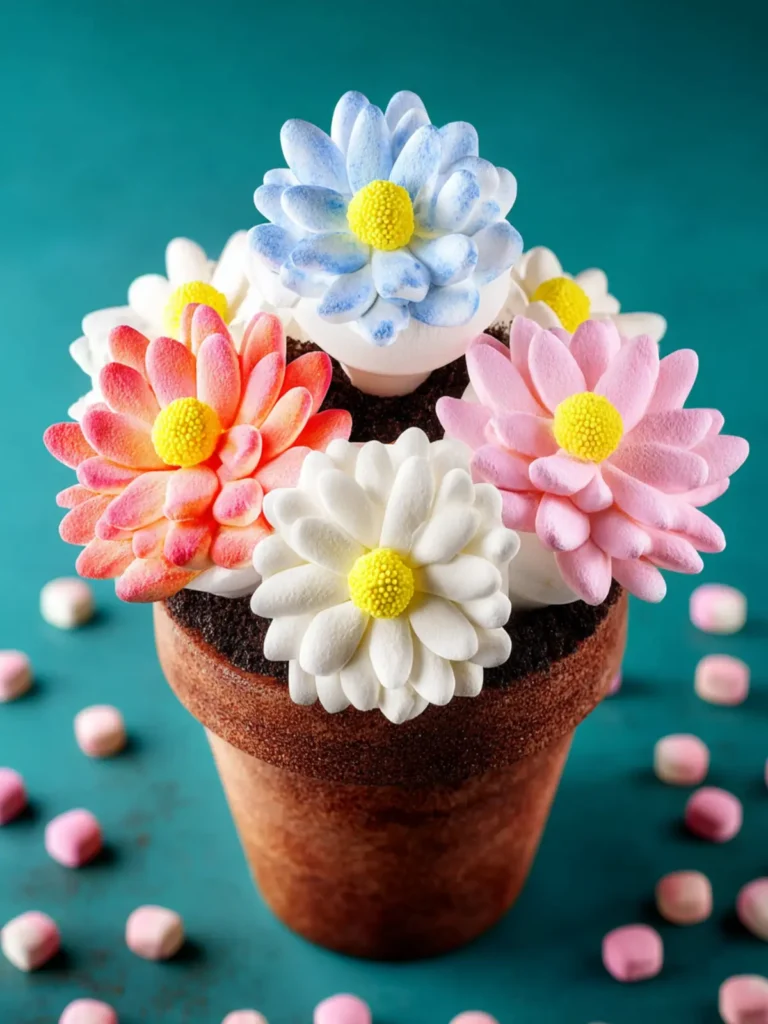 Easy Marshmallow Cupcakes {Flower Pot} First Image