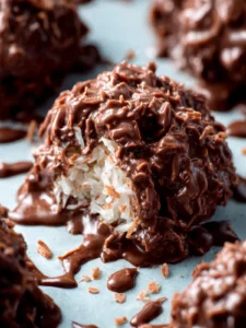 2 Ingredient Chocolate Coconut Candy Clusters First Image