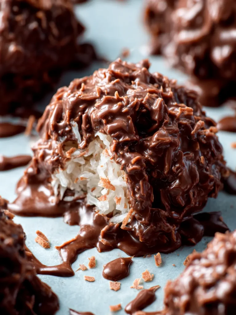 2 Ingredient Chocolate Coconut Candy Clusters First Image
