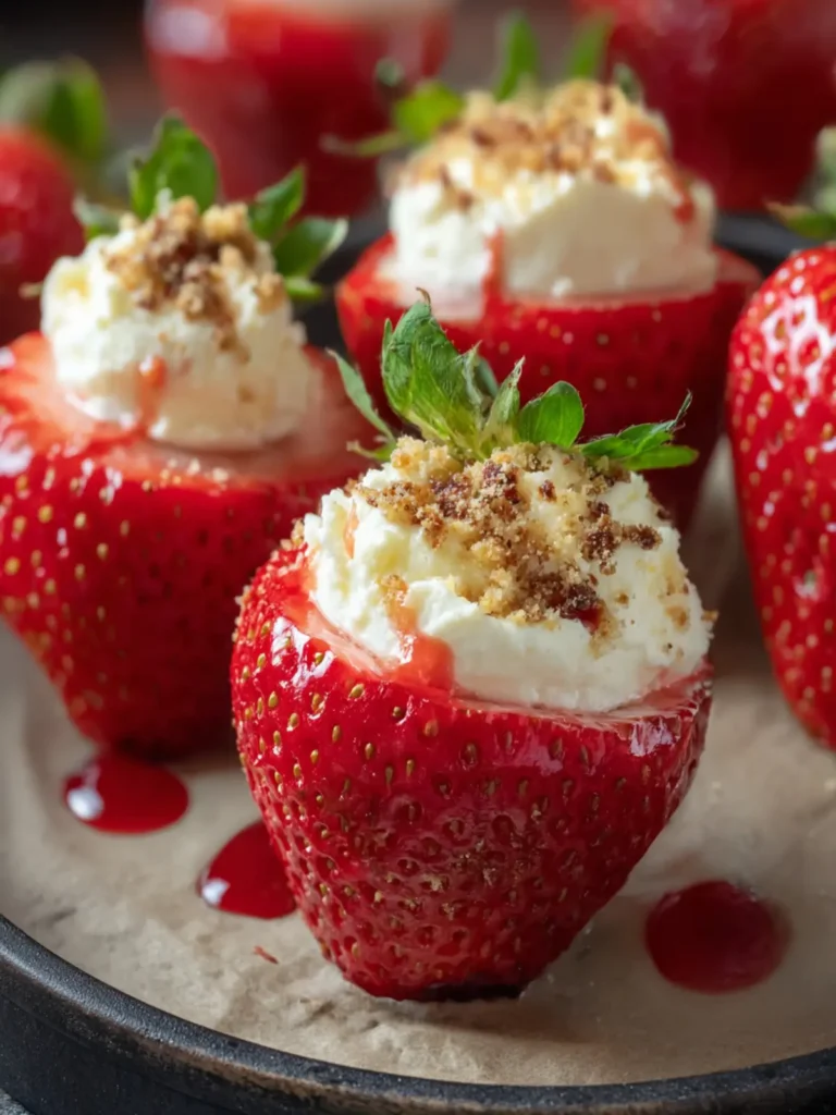 Cheesecake Stuffed Strawberries First Image
