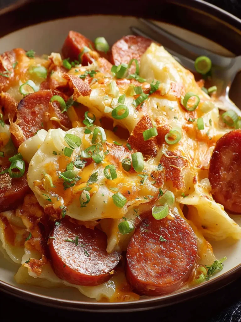 Crock Pot Pierogi and Kielbasa Casserole First Image