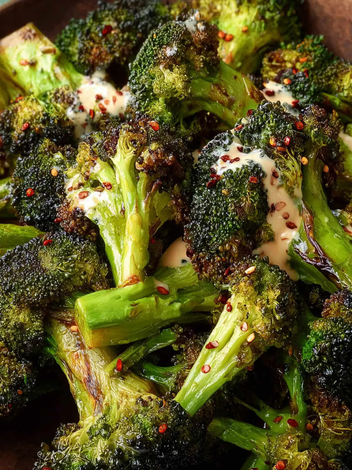 Gochujang Roasted Broccoli with Ginger Miso Dressing First Image