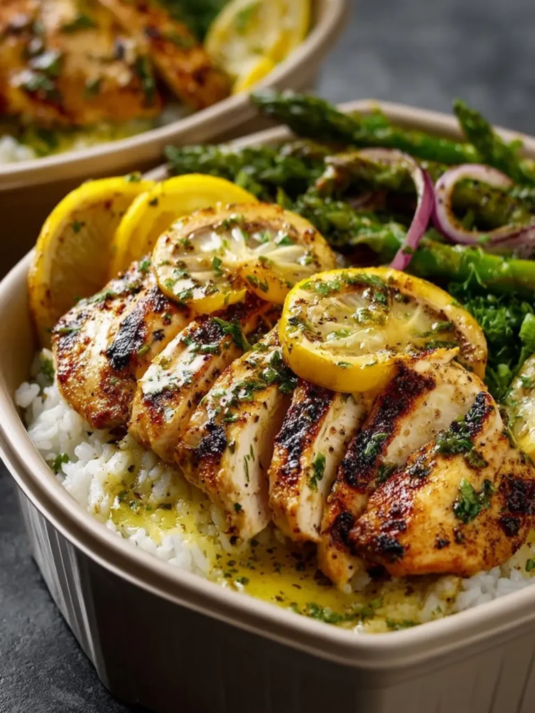 Lemon Garlic Chicken Bowls First Image