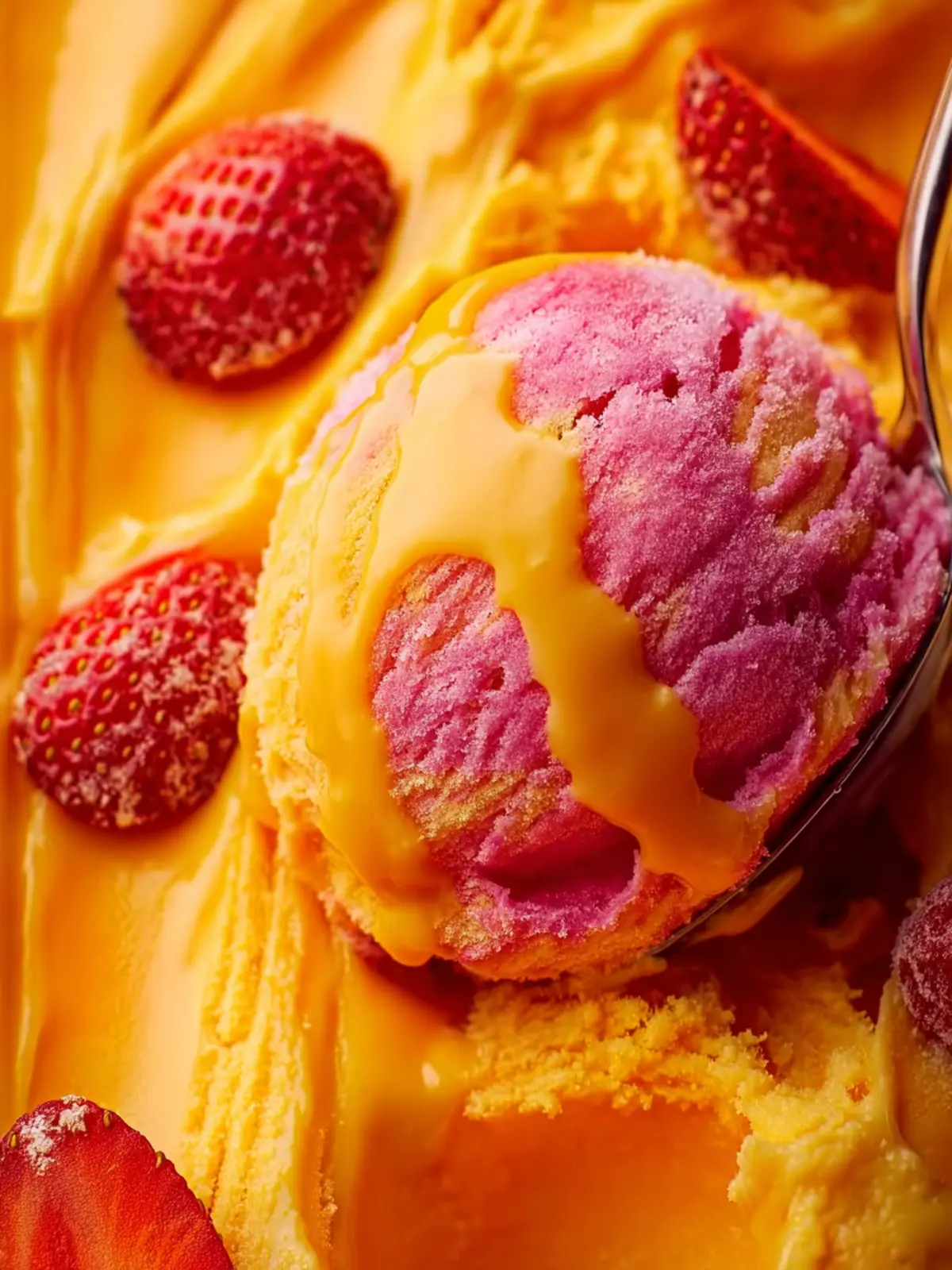 Mango Strawberry Frozen Yogurt First Image